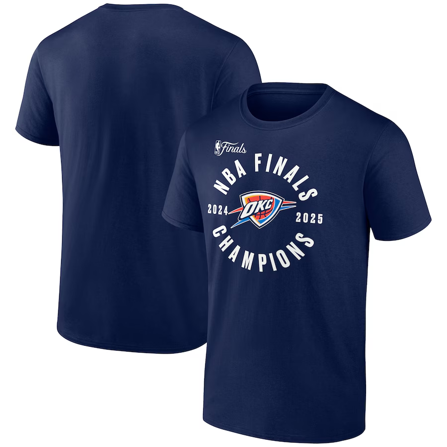 Men 2025 NBA Oklahoma City Thunder blue T shirt